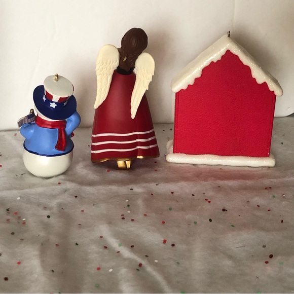 3 Hallmark Keepsake Christmas Ornaments Angel Patriot Snowman Welcome Christmas - Picture 5 of 6